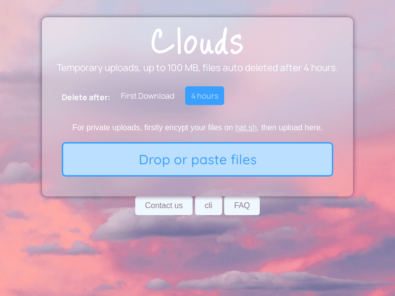 image: Secure Cloud Storage - Temporary File Uploads up to 100 MB