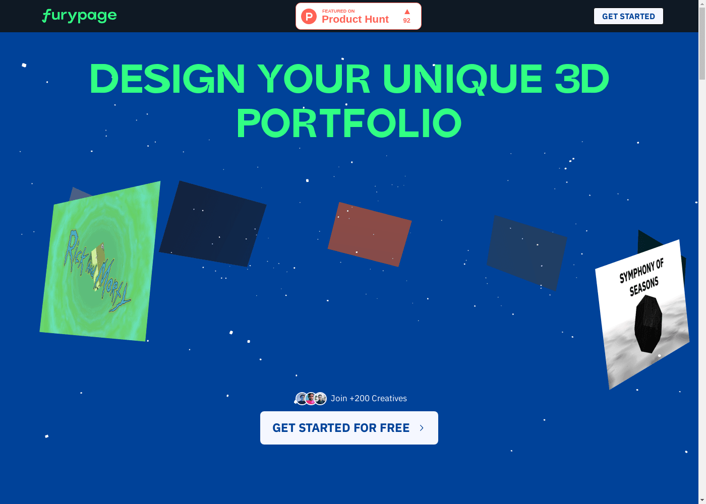 image: FuryPage - Empower Your Creativity with 3D Portfolio Designs