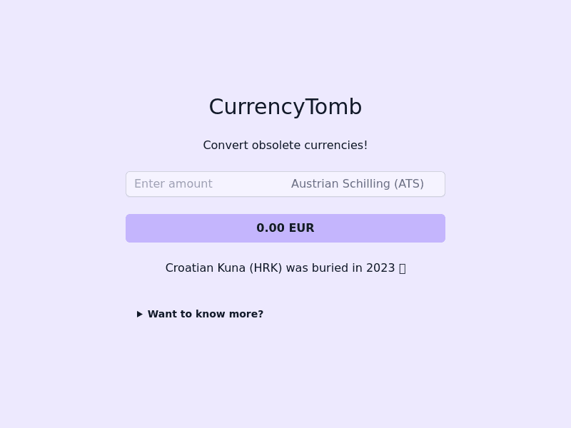 image: CurrencyTomb - Convert and Explore Obsolete Currencies