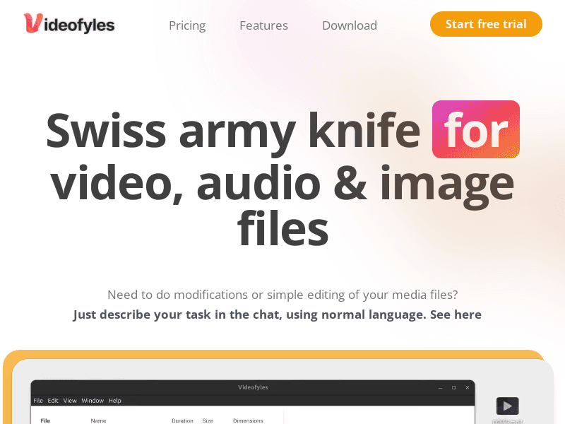 image: Videofyles - Effortless Media Editing via Chat