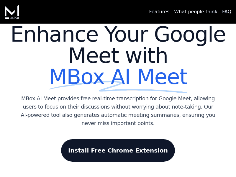 image: MBox AI Meet - Free Real-Time Transcription & Summaries for Google Meet