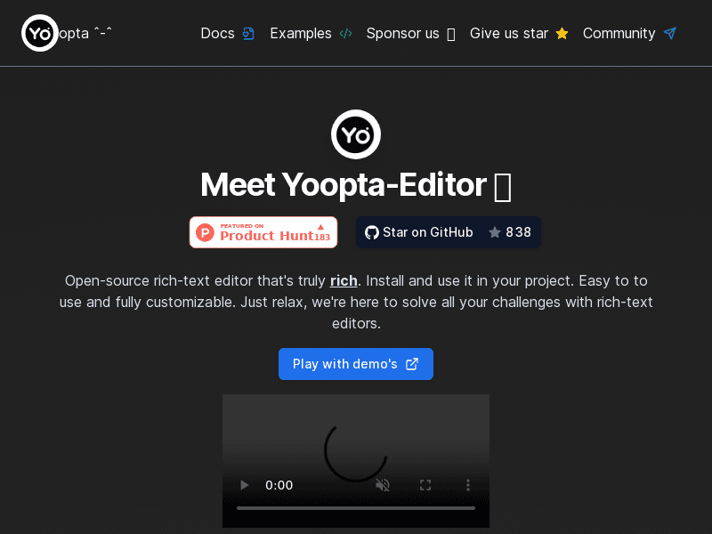 image: Yoopta-Editor: Open-Source Rich-Text Editor with Advanced Features