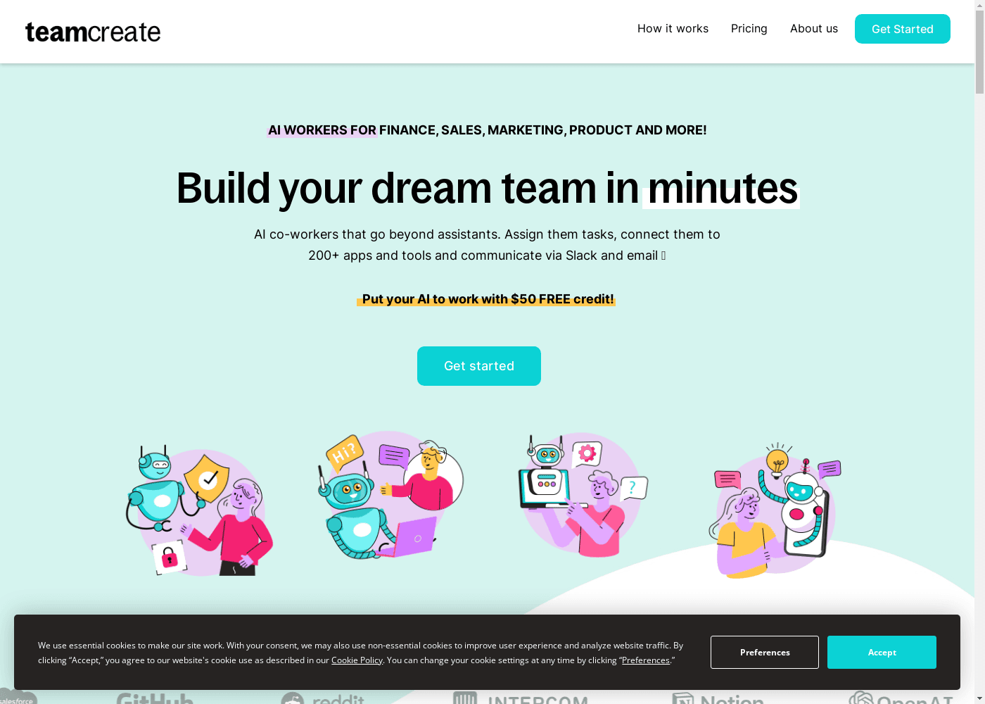 image: TeamCreate AI: Effortlessly Build Your Custom AI Dream Team