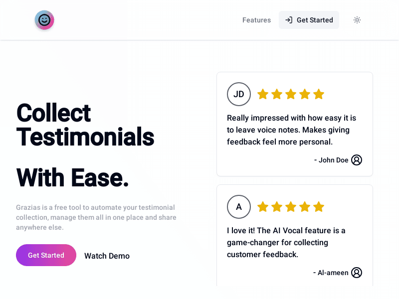 image: Grazias - Simplify Testimonial Collection and Management